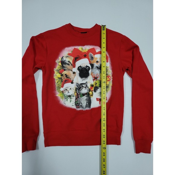 FifthSUN Christmas Crewneck Sweatshirt Holiday Cats Dogs Sloth Graphic Top - Picture 6 of 8